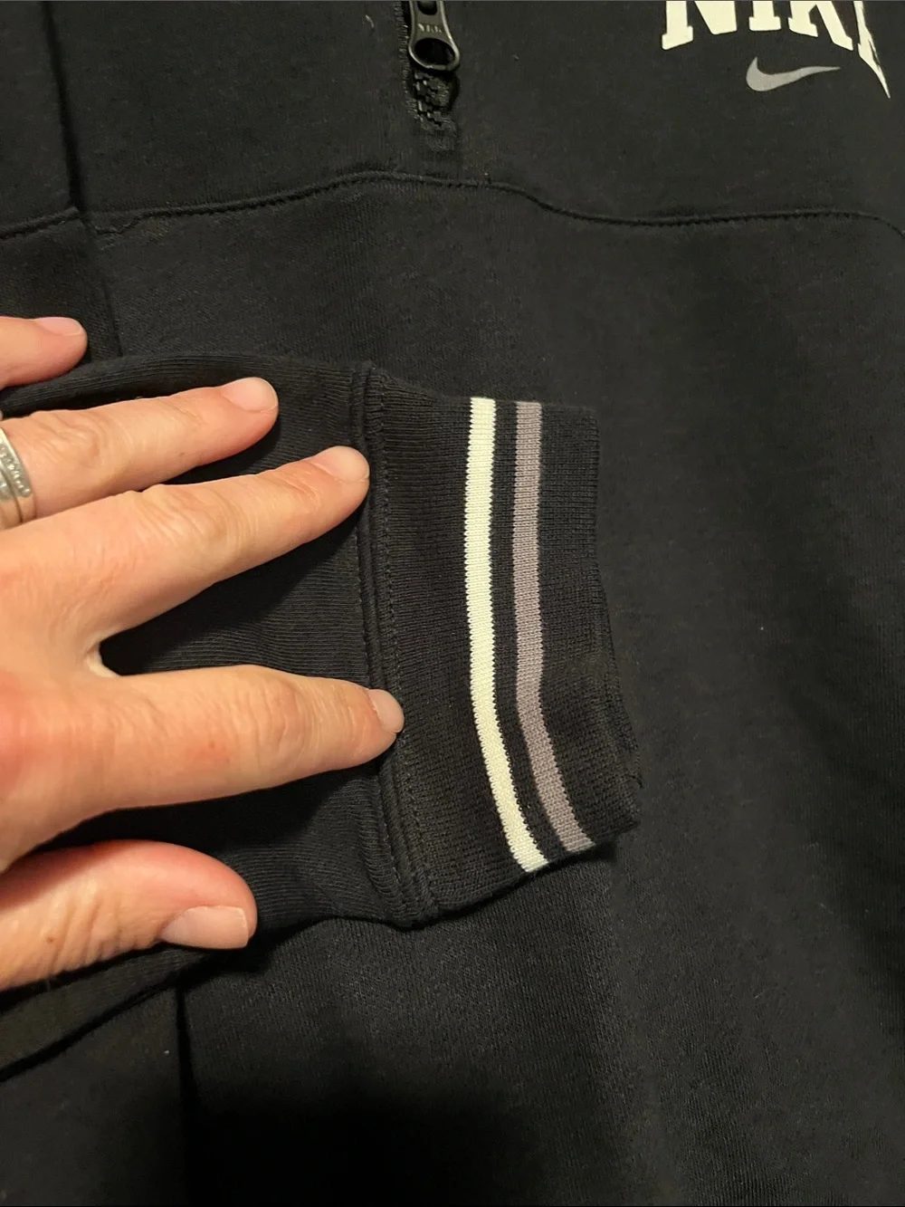 Nike Black Crop Top Zip-Front Pullover